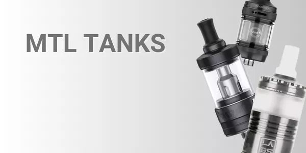 MTL vape tank collection showing Innokin Prism, Aspire Nautilus 3SR and Vaporesso XTank T for mouth-to-lung vaping with adjustable airflow and replacement coil compatibility