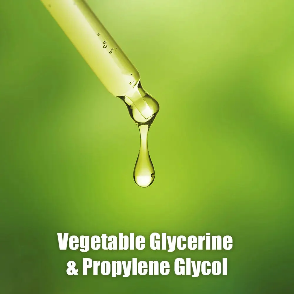VG and PG infographic showing the difference between vegetable glycerin and propylene glycol in vape juice