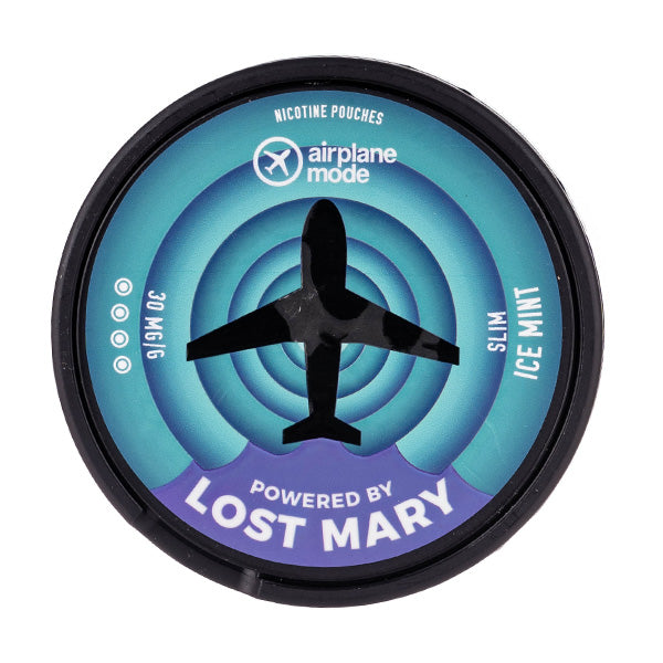 Ice Mint Airplane Mode Nicotine Pouches by Lost Mary