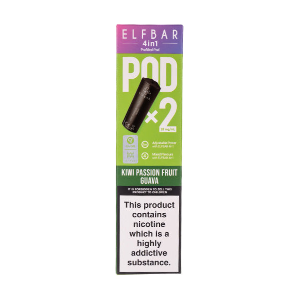 Kiwi Passion Fruit Guava 4 in 1 Prefilled Pods by Elf Bar