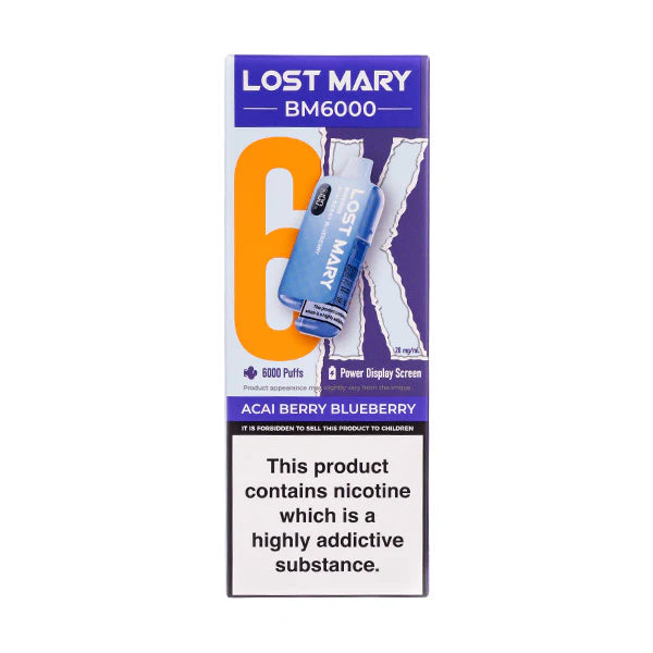 Lost Mary BM6000 Disposable Vape - Acai Berry Blueberry (New)