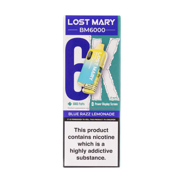 Lost Mary BM6000 Disposable Vape - Blue Razz Lemonade (New)