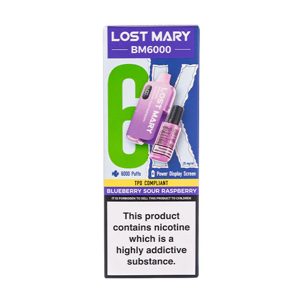 Lost Mary BM6000 Disposable Vape - Blueberry Sour Raspberry