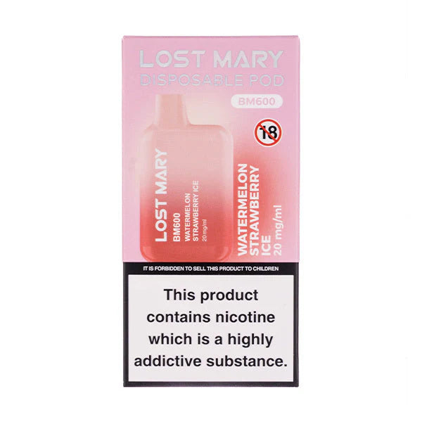 Lost Mary BM600 Disposable Vape - Watermelon Strawberry Ice (New)