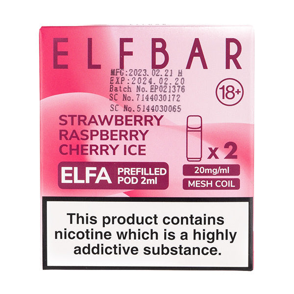 Strawberry Raspberry Cherry Elfa Ice Prefilled Pods by Elf Bar