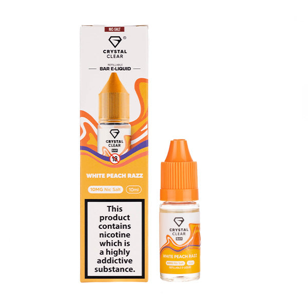 White Peach Razz Nic Salt E-Liquid by Crystal Clear